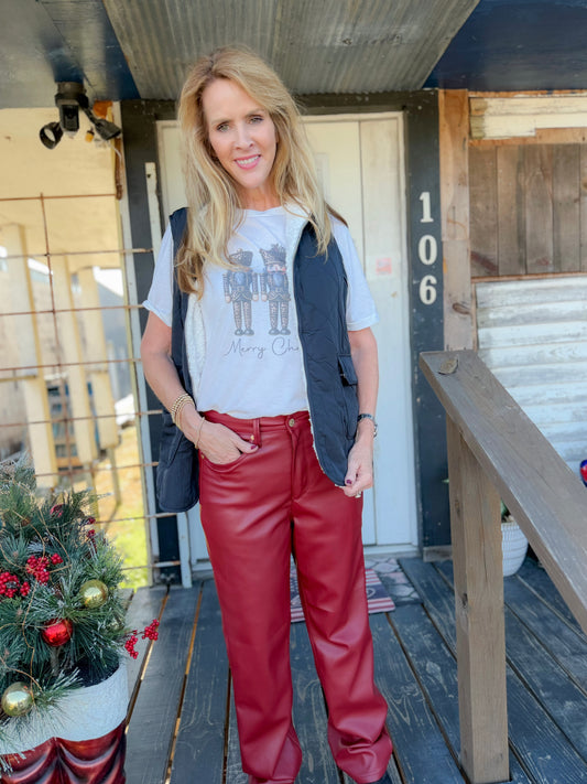 Judy Blue Holly Berry Faux Leather Pants