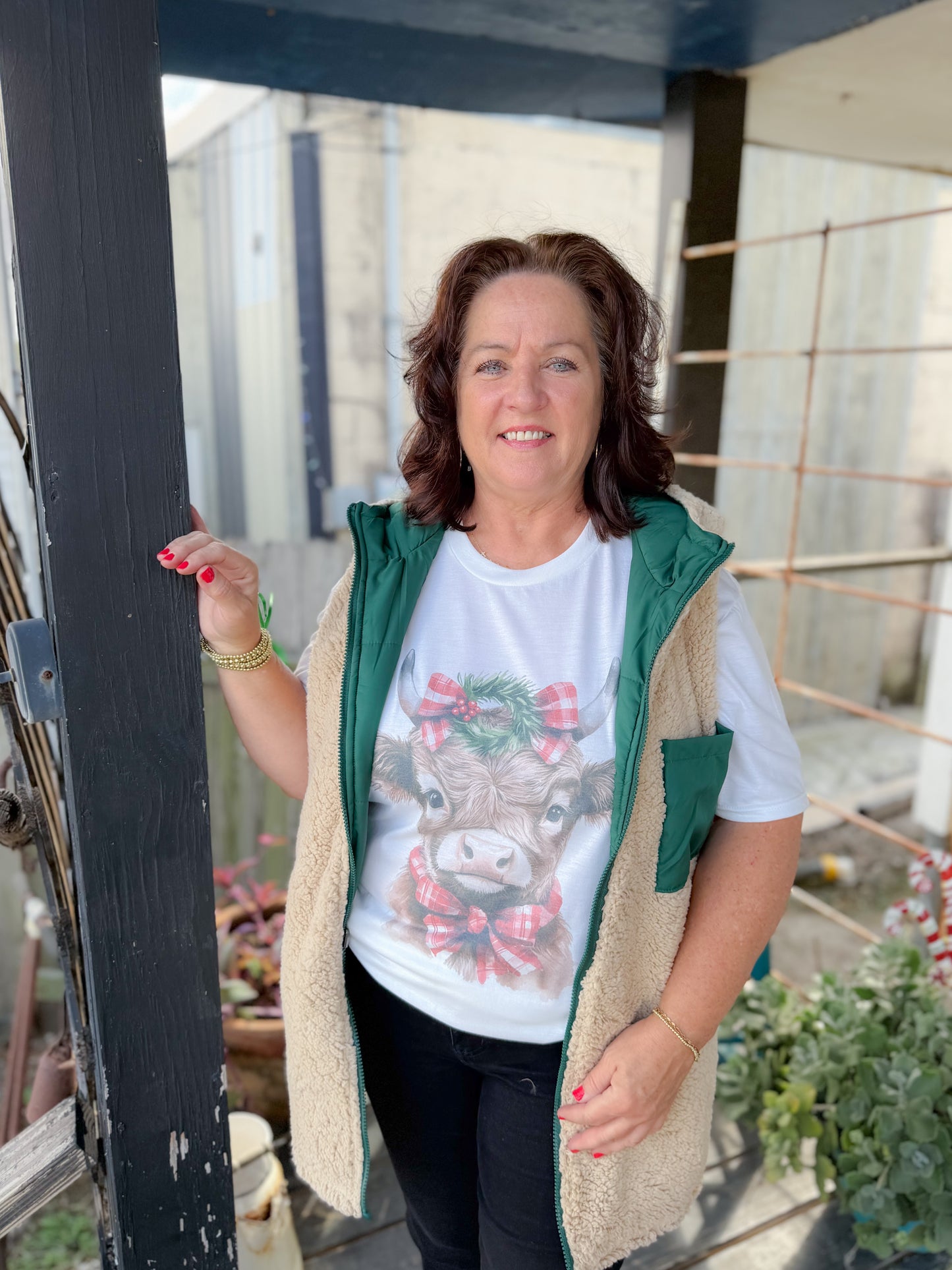 Holiday Highland Cow Tee