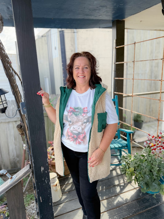 Holiday Highland Cow Tee