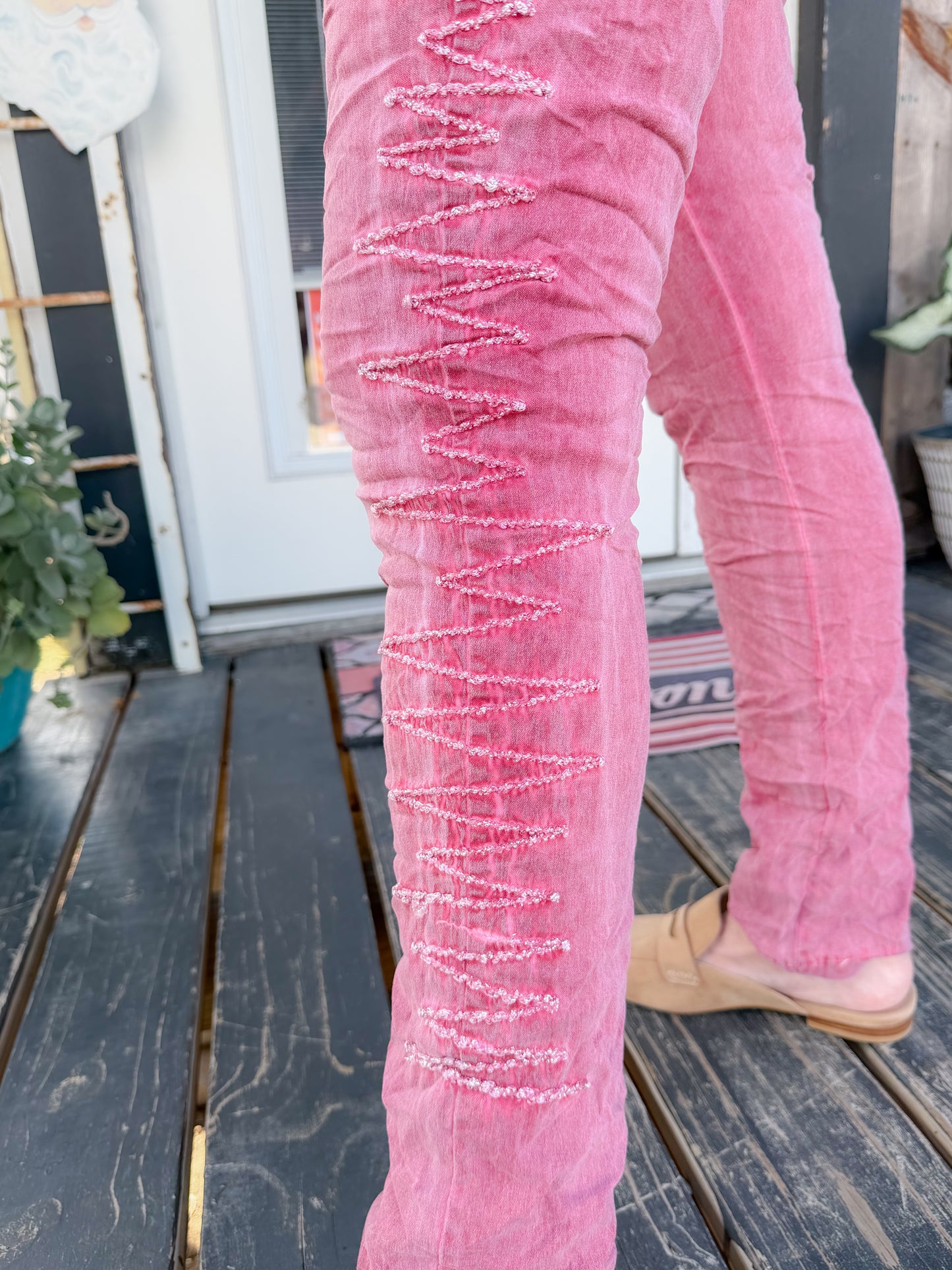 Crinkle Joggers - Berry
