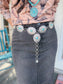 Floral Silver Concho Link Belt