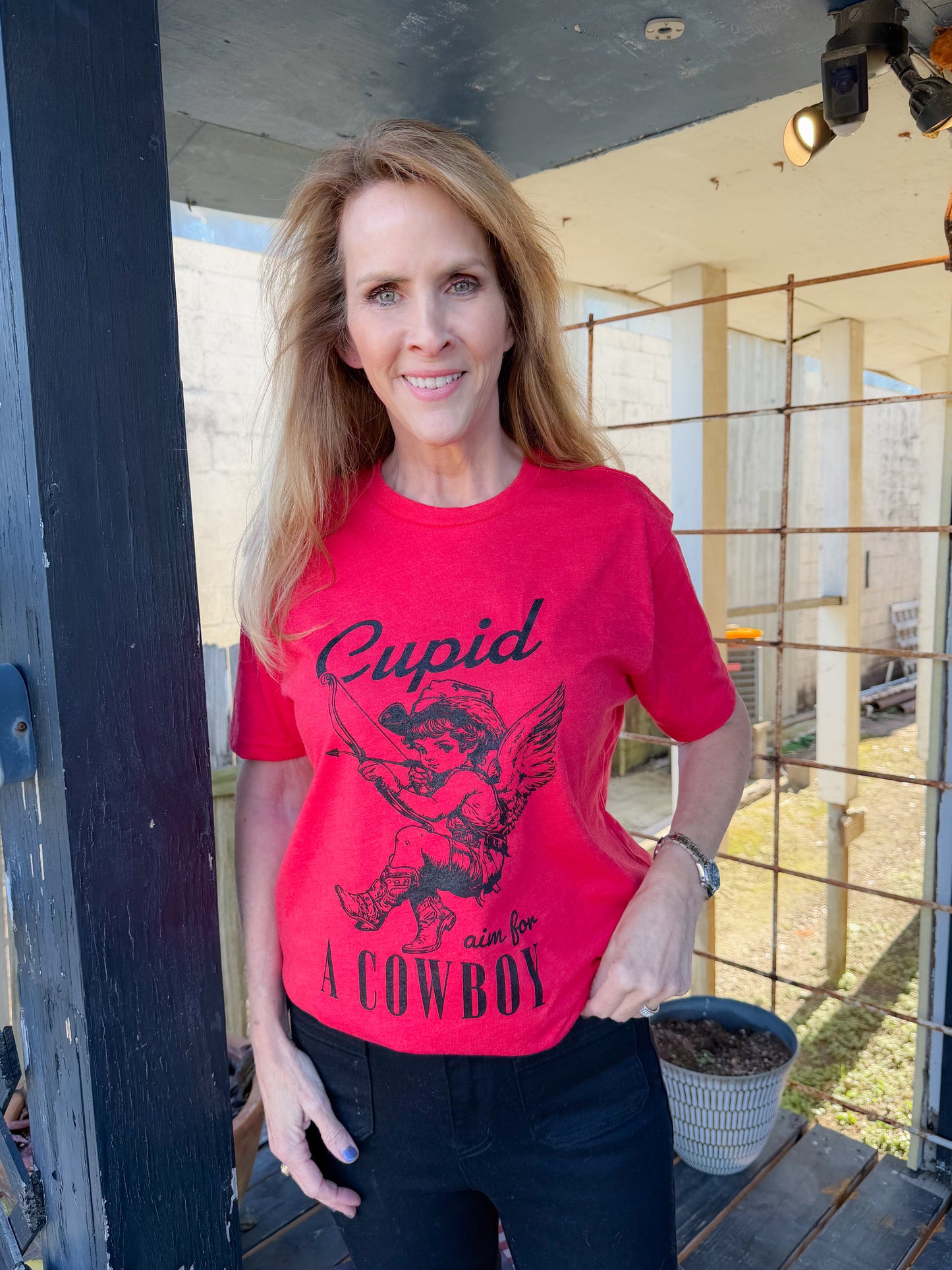 CUPID, AIM FOR A COWBOY GRAPHIC TEE