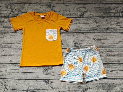 Baby Boys Sea Sun Short Sleeve Tee Shirts Tops Shorts Clothes Sets