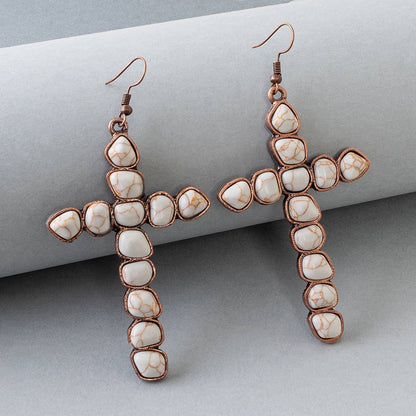 Turquoise Cross Earrings