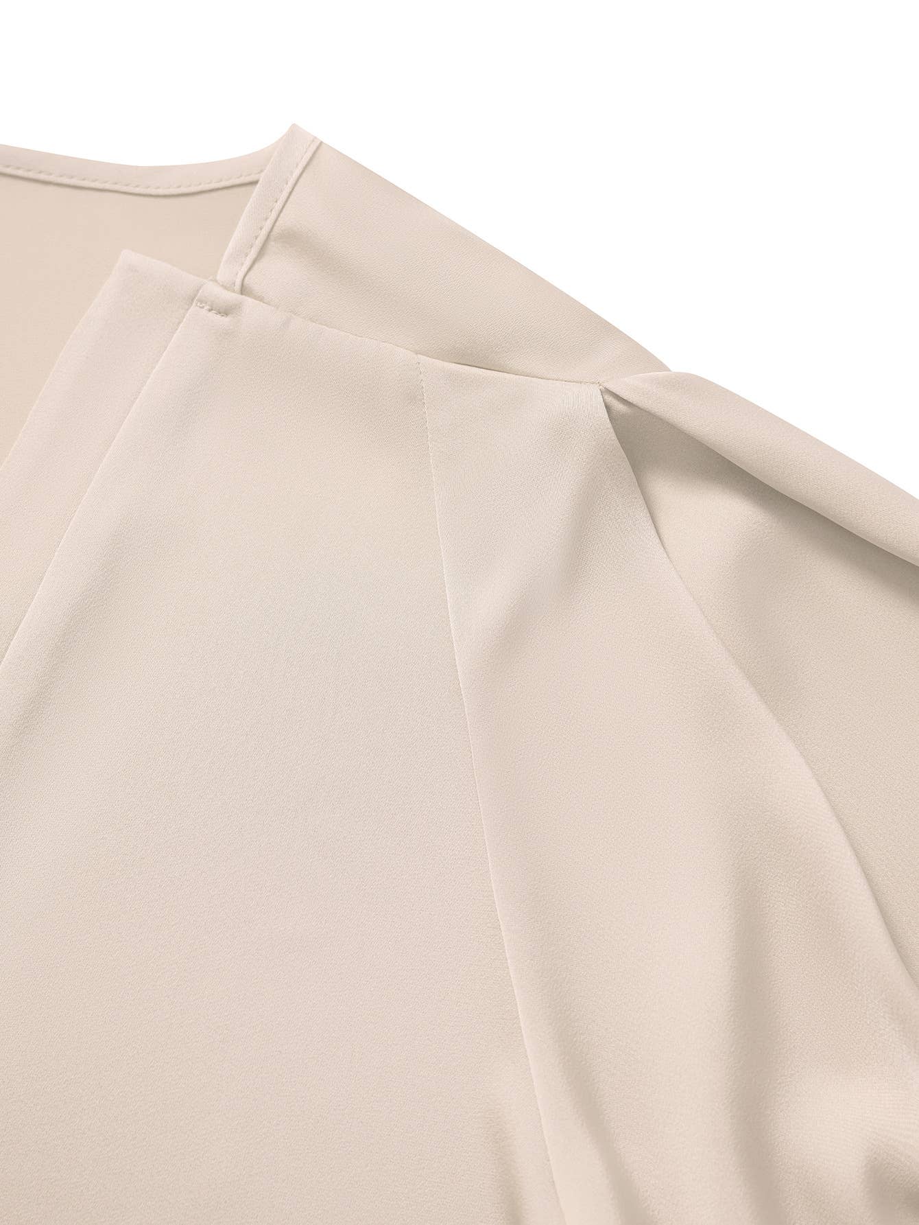 3/4 Sleeve Casual Loose Shirts V Neck Blouses