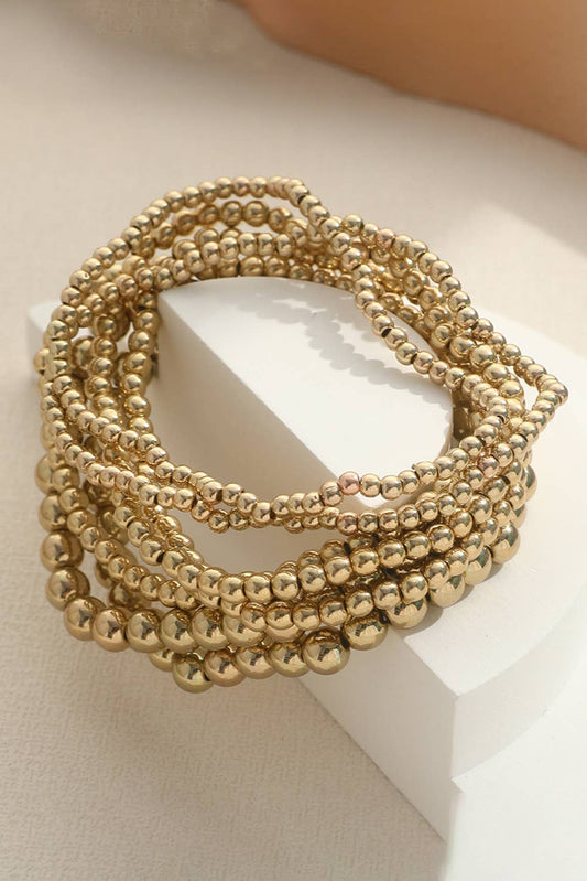 Gold Beaded Bracelet Set