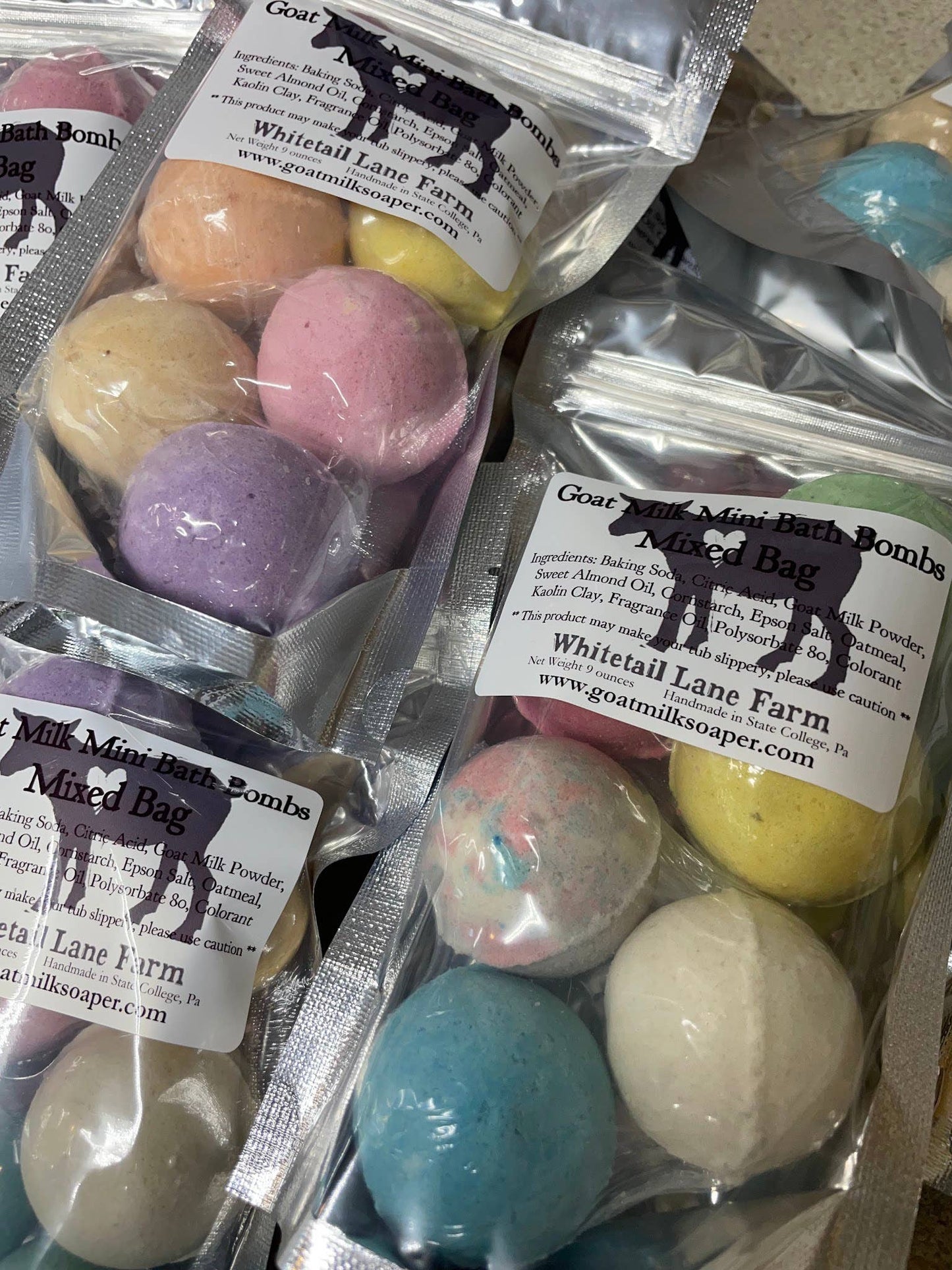 Goat Milk Bath Bombs Minis - 7 Per Bag