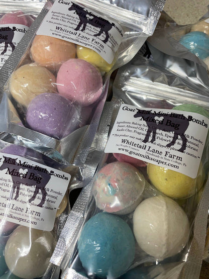 Goat Milk Bath Bombs Minis - 7 Per Bag