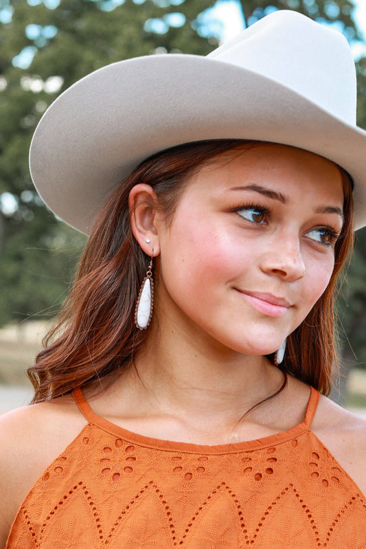 Western Cream Teardrop Earring