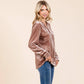 Button Down Long Sleeve Velvet Shirts Tops
