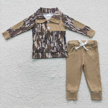 Baby Boys Fall Camo Shirt Ruffle Pants Clothing Sets