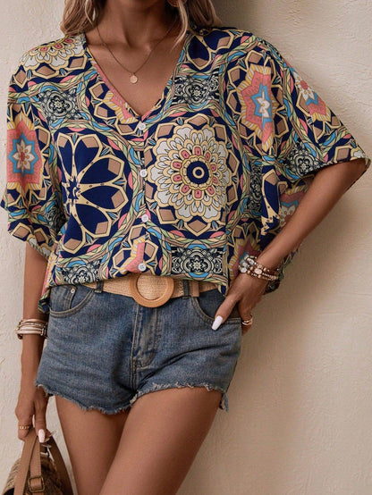 V-Neck Summer Chic Elegant Shirt
