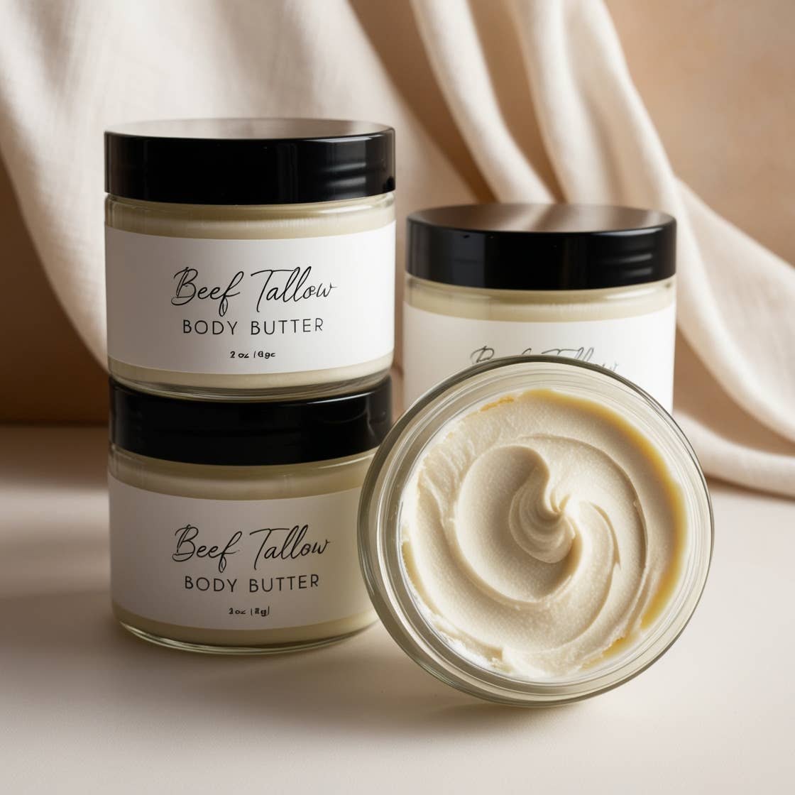 Organic Grass Fed Beef Tallow Body Butter w/ Magnesium