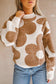 Big Flower Pattern Drop Shoulder Sweater