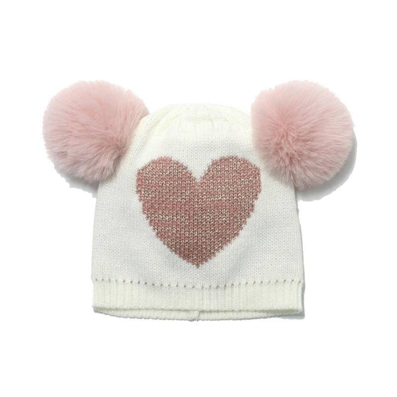 Double Wool Ball Wool Hat Girls Love Knitted Hat