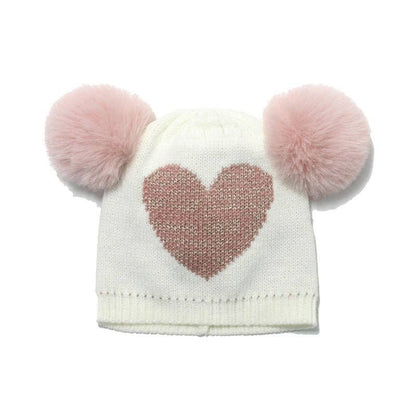 Double Wool Ball Wool Hat Girls Love Knitted Hat
